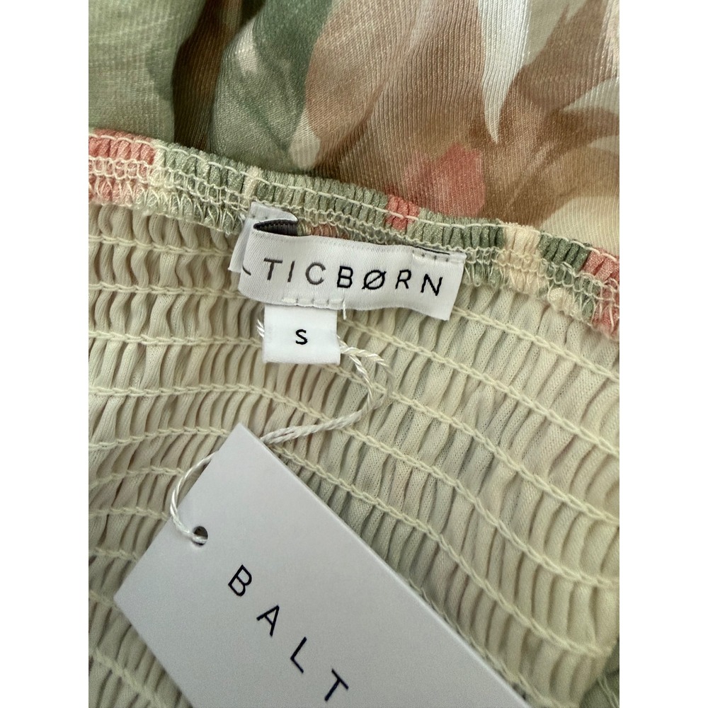 Baltic Born Elton Maxi Dress Sage and Blush floral tie-straps Slit Small NWT - Picture 6 of 10